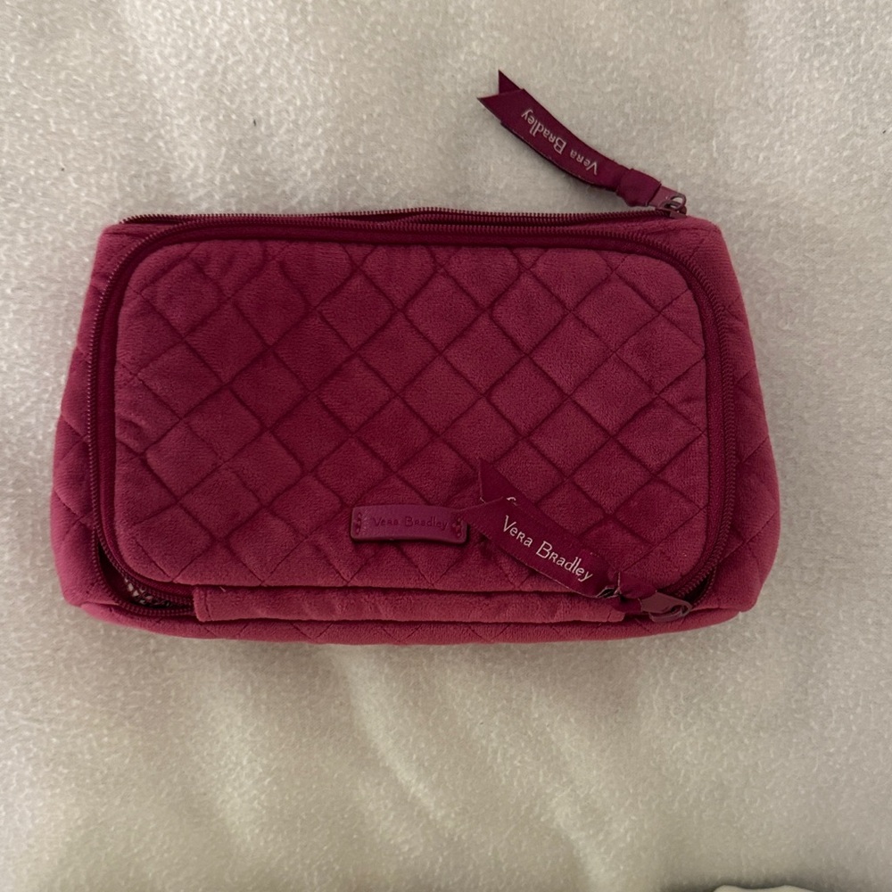 Vera Bradley Quilted Cosmetic Bag in Deep Pink